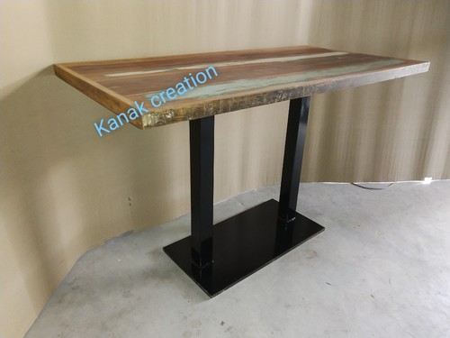 Industrial Top Wooden Dining Table Black