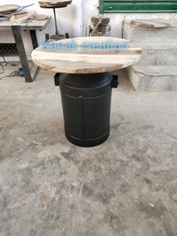 Wooden top industrial round table