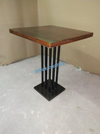 Industrial Dark Wood Dining Table