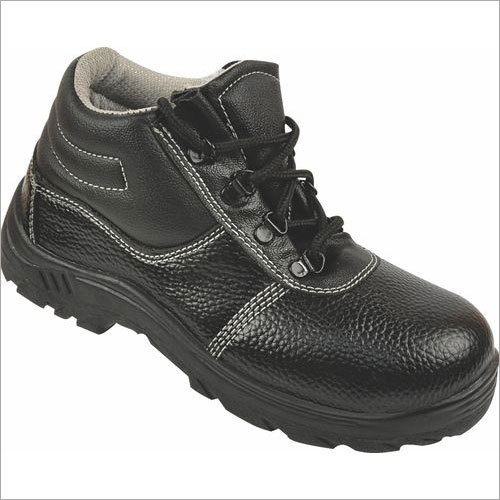 Black Pvc Leather Safety Shoes
