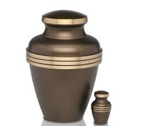 Brushed Pewter Urn with Three Rings