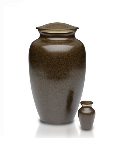 Earthy Brown Classic Style Brass Cremation Urn