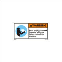 Multi Color Read Manual Warning Sign
