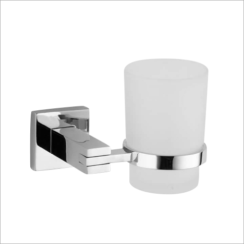 Round Chrome Finish Brass Tumbler Holder