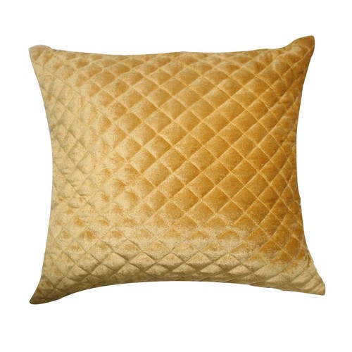 Golden Soft Velvet Quilted Cushion Cover