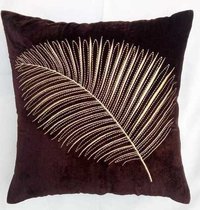Zari Embroidered Rich Look Cushion Cover