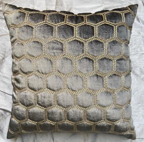Grey Silk Home Decor  Embroidered Cushion Cover