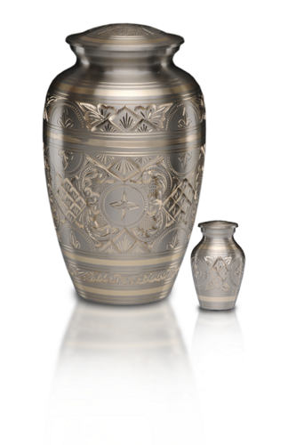 Platinum & Golden Brass Cremation Urn