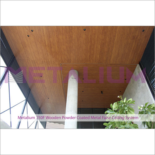 Metalium 150f Wooden Powder Coated Metal False Ceiling System