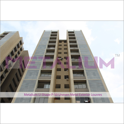 Metal U-Shape P-50 Uneven Metal Exterior Louvres