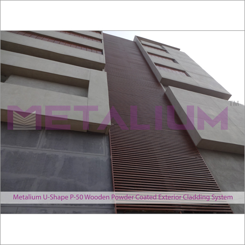 Metalium U-Shape P-50 Wooden Powder Coated Exterior Cladding System