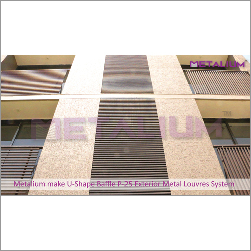 Metalium Make U-Shape Baffle P-25 Exterior Metal Louvres System