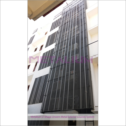 Metalium U-Shape Unvern Metal Exterior Louvres System