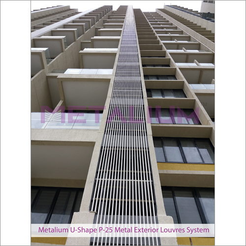 Metalium U-Shape P-25 Metal Exterior Louvres System