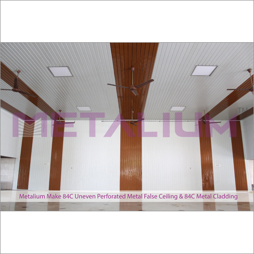 Metalium Make 84C Uneven Perforated Metal False Ceiling & 84C Metal System