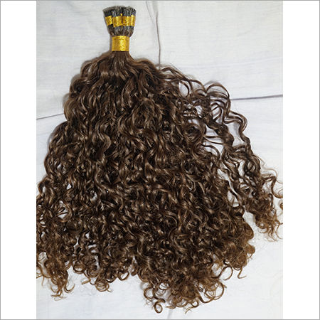 Brown Curly I Tip Hair Extension