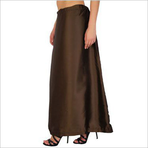 Womens Satin Silk Saree Petticoat Plain Inskirt Underskirt Indian Sari  Innerwear 