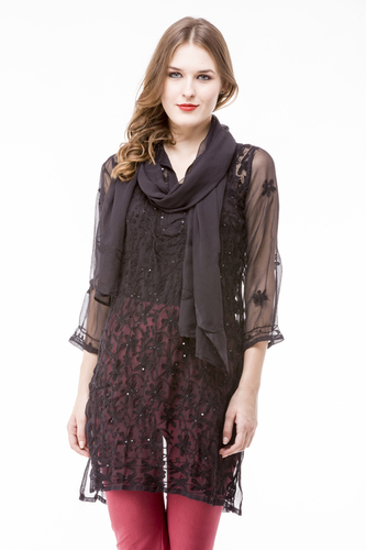 Ladies Kurta - Cotton Brown, Printed Design | Formal Wear with Short Sleeves, Washable and Dry Cleanable for Summer and Winter