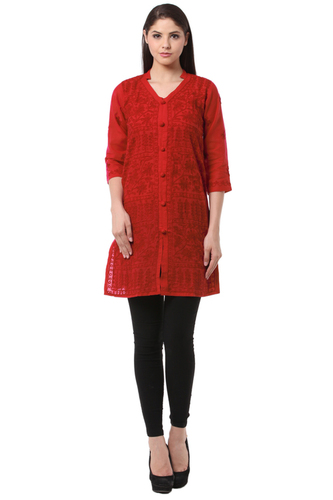 Red Ladies Designer Kurti