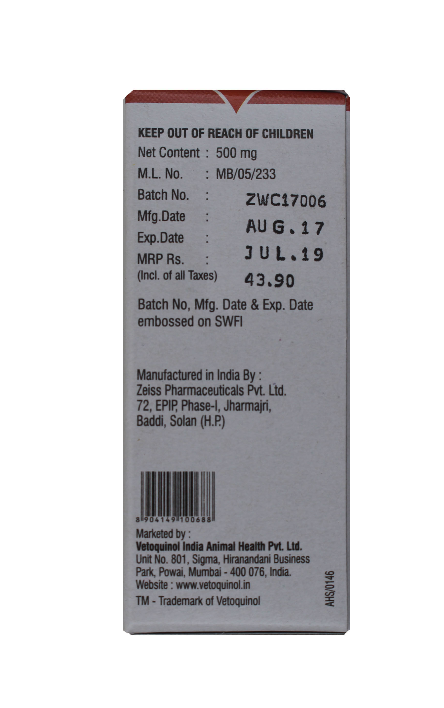 WOCEF 0.5 INJ. 500MG