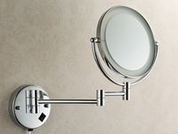Shaving Mirror - Copper + Ss, 8 Inches Round Wall Mounted Design, 10 Pcs/ctn For Makeup And Shaving
