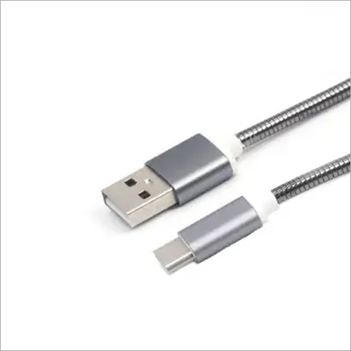USB C Cable - PVC Metal Braided Jacket, Silver, Metal Plugs | Fast Charging, Data Transfer, Durable, Wide Compatibility