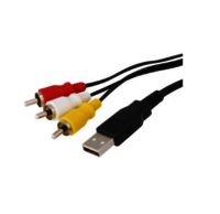 Usb A Male To 3 Rca Plug Cable - Pvc Black, Analog Audio/video, Easy Connection, Durable, Plug & Play