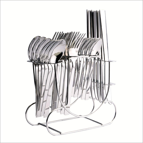 24 Pcs Stand With Knife Cutlery Set