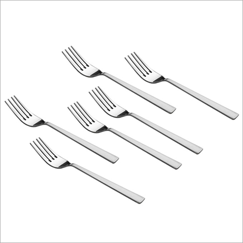 6 Pcs Baby Fork Set - Stainless Steel, Compact Size, Silver Color | Rust Proof, High Gloss Finish, Durable and Safe for Home and Hotel Use
