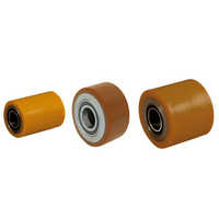 Pallet Truck Red Pu On Ci Blanks Steering & Load Roller Wheels