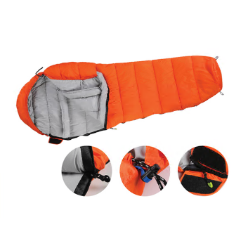 High Quality Ultralight Mummy Sleeping Bag - Synthetic Fill Polyester Shell Full Length Zipper | Warm Insulation Compact Durable