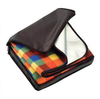 Picnic Blanket with Carry Case - Polar Fleece Top Sponge Middle PE+Aluminum Foil Bottom 150x120cm Black Waterproof Bottom Soft Fabric Easy to Clean Portable Luxury Case