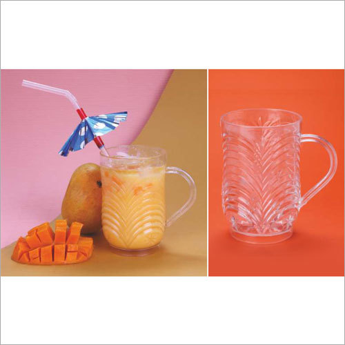 Crystal Products - Plastic 10x8cm Clear, 400ml, Lightweight C-Handle, Durable Elegant Reusable