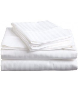 100% Cotton Satin Stripe 300TC-Color White-Size 56*87