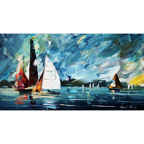 Wooden Brown Abstract Ship Painting On Canvas