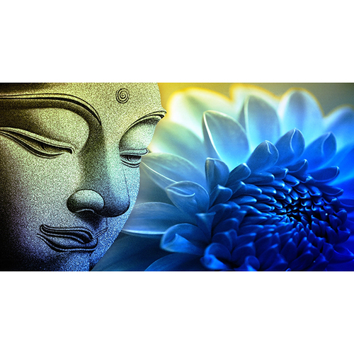 Wooden Brown Buddha Beautiful Painting