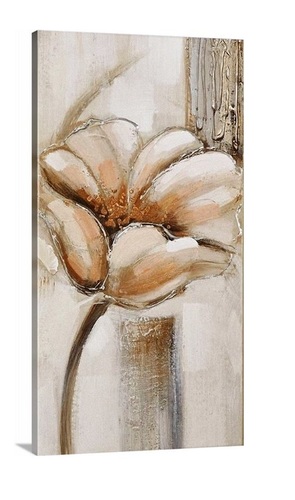 Wooden Brown Flower Pot Canvas Print