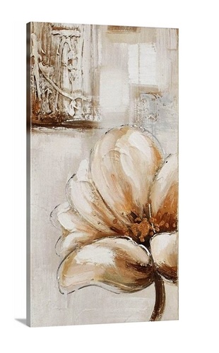 Wooden Brown Natural Flower Painting (Set Of 3 )