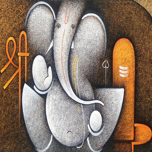 Lord Ganesha Painting Square