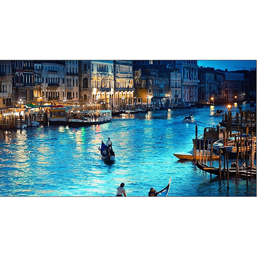 Wooden Brown Venice Canals Painting