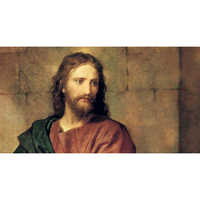 Wooden Brown Lord Jesus Portrait Painting