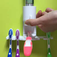 Toothpaste Dispenser - Plastic, 10x8x6 Cm, White | Automatic Dispensing, Toothbrush Holder, Wall-mounted, Mess-free