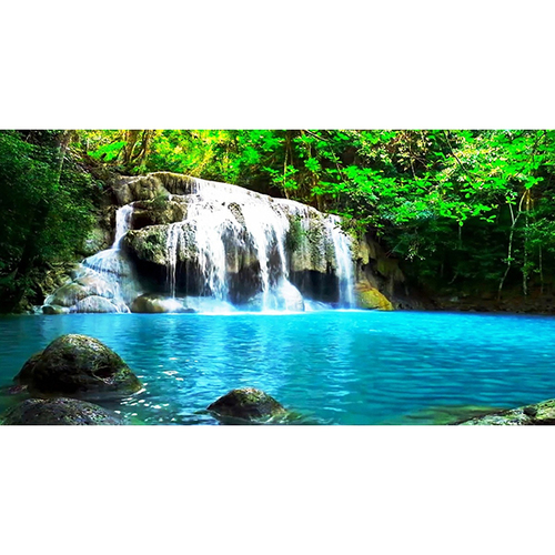 Wooden Brown Beautiful Water Fall Painting