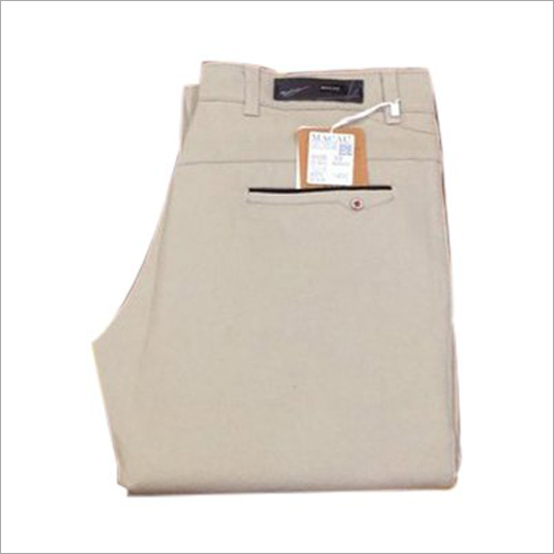 Mens Cotton Trouser - Cotton, Waist Sizes 28-36, Off White Color, Regular Fit, Regular Length | Dry Clean, No Fade, Washable, Button Closure, Plain Pattern