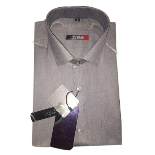 Mens Cotton Plain Shirt - Gray, Full Sleeves, Sizes L to XXL | Soft Texture for All Seasons, Ideal for Casual and Smart Outings