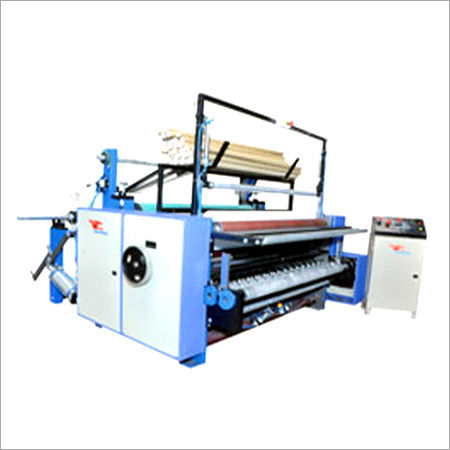 Blue Toilet Paper Log Rewinder Roll Making Machine