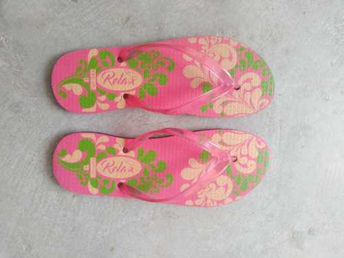 Rubber Pink printed slipper