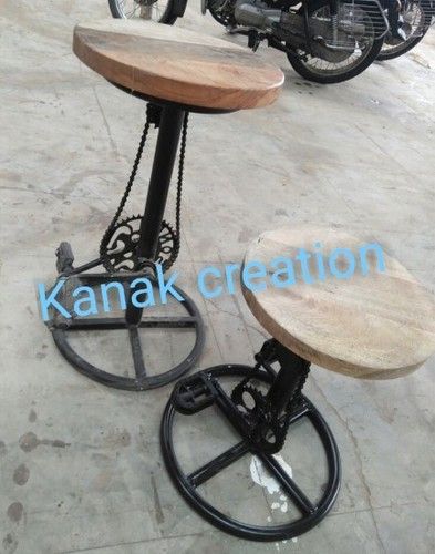 Handmade Two Set Of Iron Cycle Style Bar Stool