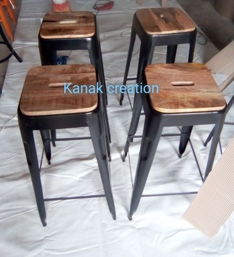 Industrial Metal Frame with wooden seat top