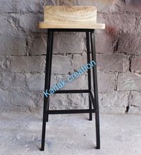 Wood Top Metal Bar Stool